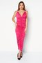 Women Ruched Detail Bodycon Dress, Dark Pink