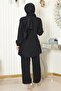 Stone Detailed Suit Black 19195 - 4