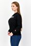 Women Crew Neck Long Sleeve Brand Logo Sweatshirt, Black - 3