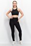 Women Mock Neck Sleeveless Textured Crop Top, Black - 3