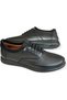 Men's Black Genuine Leather Ornamental Laced Orthopedic Thick High Sole Comfortable Daily Sports Dad Shoes - 3