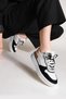Women's Sneaker High Sole Block Color Lace-Up Sports Shoes Pera white