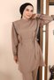 Stripe Detailed Suit Mink 19132 - 2