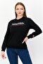 Women Crew Neck Long Sleeve Brand Logo Sweatshirt, Black