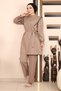 Stripe Detailed Suit Mink 19132