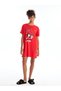 Red Crew Neck Mickey Mouse Printed Women's Nightgown - 2
