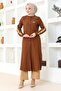 Arma Detailed Buttoned Suit Brown 19194 - 3