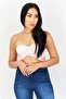 Women Sweetheart Neck Strapless Plain Top, Pink