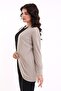 Bumpe Women's Soft Textured Combed Cotton Oval Hem Long Sleeve Knitted Jacquard Stretchy Cardigan & Kaftan - Mink - 5