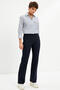 Navy Blue Classic High Waist Double Collet Pants
