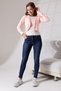 Hummer Women's Soft Textured Jacquard Combed Raglan Long Sleeve Oval Skirt Short Cardigan & Bolero - Salmon - 3