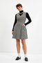 Black Houndstooth Pocket Short Gilet Dress - 4