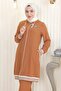 Zippered Ribbed Set Tan 10405 - 2