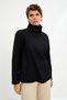 Black High Collar Sleeve Button Blouse - 6