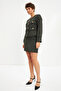 Green Classic Houndstooth Button Detailed Jacket - 4