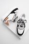Women's Sneaker High Sole Block Color Lace-Up Sports Shoes Pera white - 8