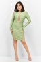 Women Cut Out Details Mini Party Dress, Sage Green - 3