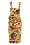 Khaki Linen Blend Double Breasted Lacing Detailed Sleeveless Patterned Dress - 8