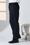 Men's Relaxed Fit Elastic Waist Pocketed Hajj and Umrah Fabric Shalwar Trousers - Navy Blue (Krk) - 5
