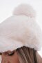 Ecru Plush Cap Hat with Pompom - 7