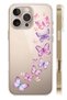 iPhone 16 Pro Max Pastel Butterflies Patterned Transparent Silicone Case