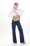 Women's Three-Compartment Crisscross Strap Hand and Shoulder Bag - 6