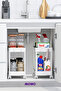 2-Tier Organizer Shelf with Wheels White, Bathroom Cabinet, Kitchen Counter and Under Sink, Detergent Holder - 5