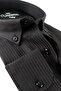 Men's Black Plus Size Shirt Striped Long Sleeve Wide Cut with Pockets - 3