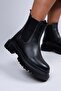 Emma Women's Genuine Leather Double Sided Elastic Black Boots - 2