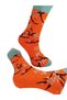 Imported Special Series Unisex Orange Flower Colorful Colorful Patterned Socks - 6