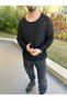 Sweater Natural Knitted Cotton Crew Neck Non-Pilling Ripped Detailed Laser Cut Knitwear Sweater - 3