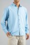 Men's Shirt Blue Slim Fit Easy-Iron Sweat-Absorbing Breathable Texture Four Seasons Oversize Classic Shirt