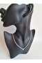 Silver Color Zircon Stone Heart Detailed Necklace - 4