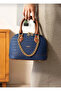Women's New Season Embossed Chain Embossed Patterned Vegan Hand and Shoulder Bag with Strap - 7