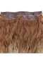 Fiber synthetic fluffy wavy half moon + 2 side snap - dark auburn platinum ombre - 3