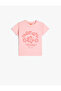 T-Shirt Floral Printed Short Sleeve Crew Neck Cotton