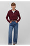 Semi Zippered Burgundy Sweater 1612796 -70415