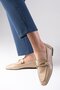 Fiona Genuine Leather Tan Women's Blunt Toe Loafer Shoes - 5