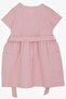 Girl's Linen Dress Buttoned Side Pockets 1.5-5 Years, Pink - 4