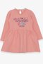 Girl's Dress Polka Dot Patterned Text Printed 3-7 Years, Salmon