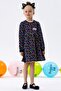 Girl's Long Sleeve Dress Colorful Polka Dot Patterned 1.5-5 Years Old, Navy Blue