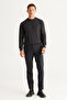 Men's Anthracite Melange-Bordeaux 2-Pack Standard Fit Regular Cut Crew Neck Knitwear Sweater - 5