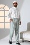 Men's Relaxed Fit Hajj and Umrah Fabric Shalwar Trousers with Elastic Waist Pockets - Aqua Green (Isr) - 2