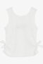 Girl's Strap T-Shirt with Text Embroidery and Bows on the Sides 8-14 Years, White - 4