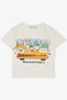 Girl's T-Shirt Belt Length Cute Sushi Friends Printed 5-14 Years, Ecru - 5