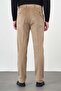Men's Beige Cotton Comfort Fit Velvet Trousers with Side Pockets 1003245160 - 5