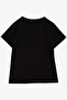 Girl's T-Shirt with Rhinestones Text & Heart Printed Age 8-14, Black - 2