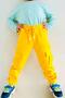 Boy's Jeans Pants with Elastic Waist and Pockets, Age 3-7, Yellow - 4