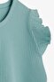 Girl's Long Sleeve Blouse Ruffled, Age 2-6, Water Green - 4