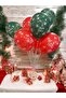Christmas Balloons 10 Pieces Red Green Printed Christmas Balloon - 7